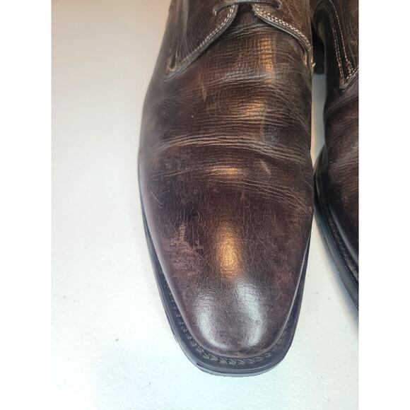 SANTONI Italy Made Brown Leather Dress Shoes 11 D| Sophisticate Preppy Old Money main image 11